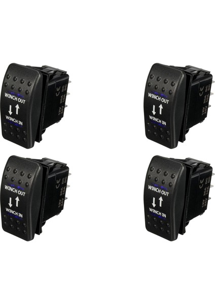 4x 12V 20A Vinç Çıkışı Açık-Kapalı-Açık Rocker Anahtarı 7 Pinli LED Mavi (Yurt Dışından)