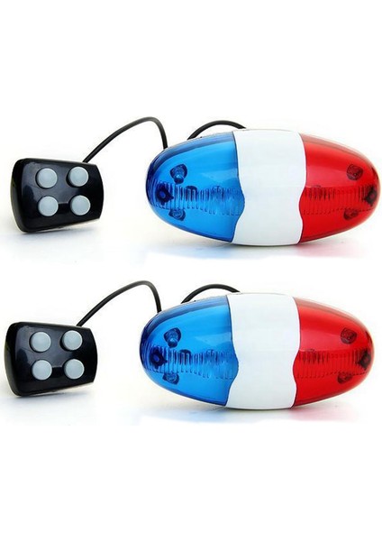 2x Bisiklet 6 LED 4 Ton Korna LED Işık Elektronik Siren Bisiklet Çocuklar Için Bisiklet Aksesuarları (Yurt Dışından)