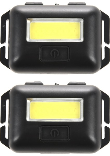 2x Cob LED Mini Kafa Işık Lambası Far 3 Modu Açık Kamp Balıkçılık Için Yağmur Geçirmez El Feneri Kafası Siyah (Yurt Dışından)