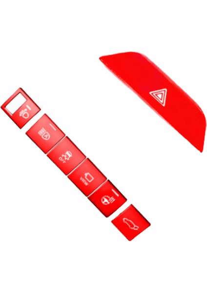 Venza 2020-2022 Için Araba Far ve Uyarı Işığı Düğmesi Etiket Kapak Trim Yama Aksesuarları, Kırmızı (Yurt Dışından)