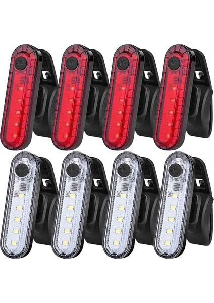 8 Paket USB Şarj Edilebilir LED Bisiklet Kuyruk Lambası, Yol Bisikleti Bisiklet Için Ön Far ve Arka Bisiklet Işığı (Yurt Dışından)