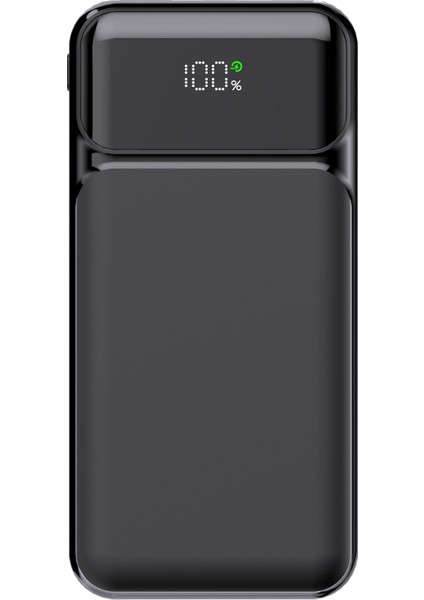 Nıght 135B 10000MAH PD20W Hsc 22.5W Dahili Kablolu LCD Gizli LED Siyah Taşınabilir Şarj Cihazı Powerbank