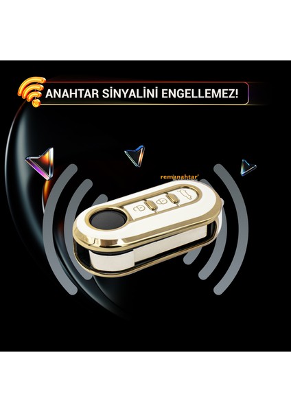 Doblo Fiorino Punto Ducato 3 Buton Sustalı Nano Anahtar Kılıfı Beyaz modelleri