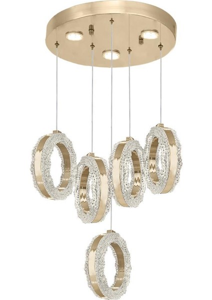 1105-4+1 5li Sarkıt LED Avize(Beyaz Işık -Sarı Işık - Gün Işığı)