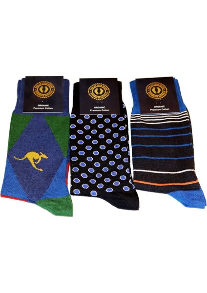 Pick Up Your Socks Organik, Pamuklu, Dikişsiz, Özel Tasarım Erkek Çorap. 41-46 Beden. 3 Adet