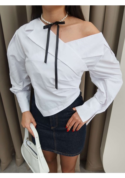 Açık Omuz Drapeli Gömlek fiyatları