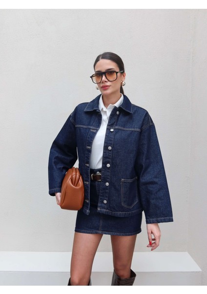 Darkblue Denim Ceket