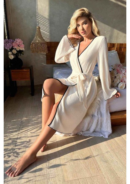 Özel Örme Kumaş Önden Bağlamalı Robdeşambr modelleri