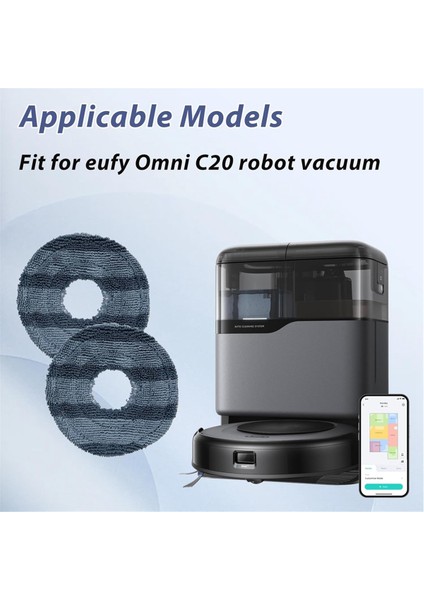 Omni C20 Robot Süpürge Bezi Için 8 Adet Yıkanabilir ve Tekrar Kullanılabilir Yumuşak Paspas Pedleri (Yurt Dışından)