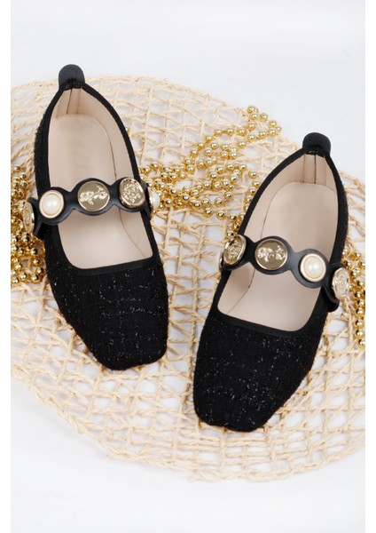 Günlük Kadın Şık Tokalı Babet Tüvit Kumaş Hafif Rahat Ayakkabı indirimleri