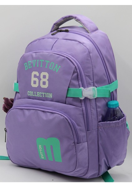 34500 Okul Çantas Unisex Okul Sırt Çantası Günlük Sırt Çantası Lila-Yeşil modelleri