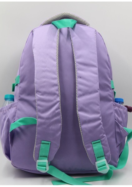 34500 Okul Çantas Unisex Okul Sırt Çantası Günlük Sırt Çantası Lila-Yeşil indirimleri