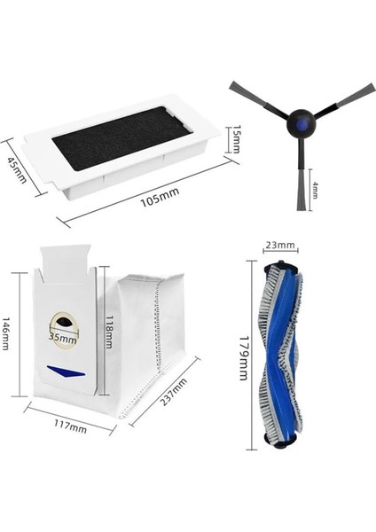 T30 Omni / Pro Robot Süpürge Aksesuarları Yan Fırça Filtre Paspas Bezi (Yurt Dışından)