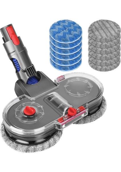 Paspas Başlığı, V15 V11 V10 V8 Elektrikli Süpürge Için Paspas Aparatı, Su Tankı ve 12 Yıkanabilir Paspasla Elektrikli, Gri (Yurt Dışından)