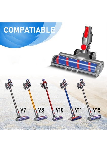 Elektrikli Süpürge Aksesuarları, V8 V10 V11 V15 Elektrikli Süpürge Ataşmanı Için Yumuşak/sert Silindir Zemin Fırçası, LED Far ve Tetik Kilidiyle, Gösterildiği Gibi (Yurt Dışından) indirimleri