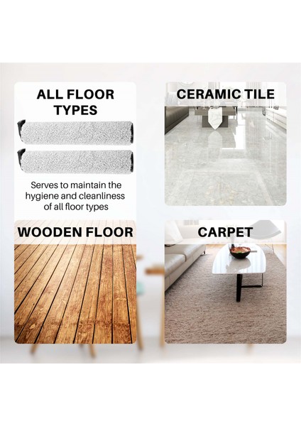 Elektrikli Süpürge Aksesuarları, Floor One S3 Için Hepa Filtre Rulo Fırçası, Ifloor 3 Mop Elektrikli Süpürge Islak ve Kuru Zeminler, Siyah ve Beyaz (Yurt Dışından)