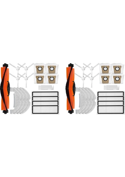 Robot Vakum X10 Için 2 Set Yedek Parça Aksesuarları Ana Yan Fırça Hepa Filtre Paspas Bezi Toz Torbası (Yurt Dışından)