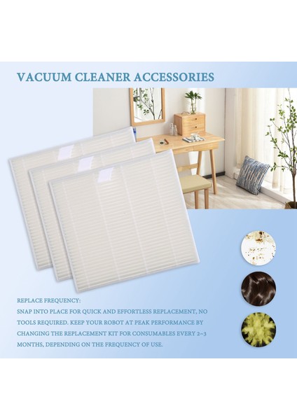 Elektrikli Süpürge, Yedek Filtre Fırçası Silme Yedek Parça Aksesuar Seti V80 V85 Robot Elektrikli Süpürge Için, Beyaz ve Siyah ve Mavi (Yurt Dışından) indirimleri