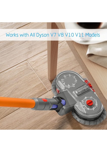 Elektrikli Paspas Başlığı, V8 V10 V11 Elektrikli Süpürgeler Için Elektrikli Paspas Ataşmanı, Çıkarılabilir Su Tankı Pedleri Dahil, Gri (Yurt Dışından) modelleri