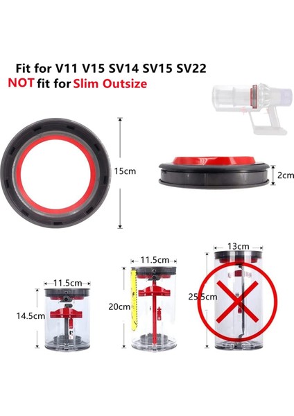 Elektrikli Süpürge Parçaları, V11 V15 SV14 SV15 SV22 Hazne Kova Kutusu 970050-01 Yedek Parça 965443-01 969509-01 Için Toz Haznesi Kabı, Gösterildiği Gibi (Yurt Dışından) fiyatları