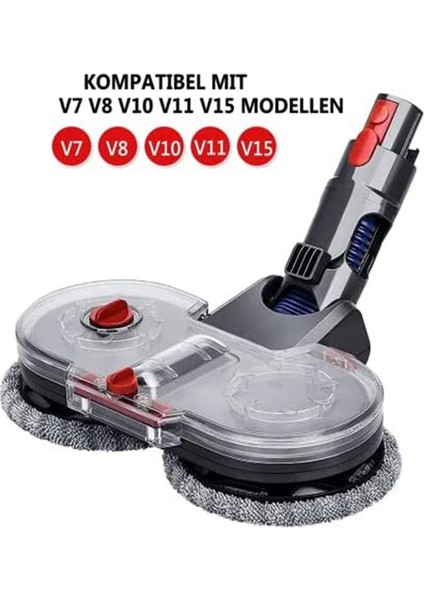 Paspas Başlığı, V8 V10 V11 V15 Elektrikli Süpürge Için Elektrikli Paspas Aparatı, Çıkarılabilir Su Tankı, 10 Ped Seti, Gösterildiği Gibi (Yurt Dışından)