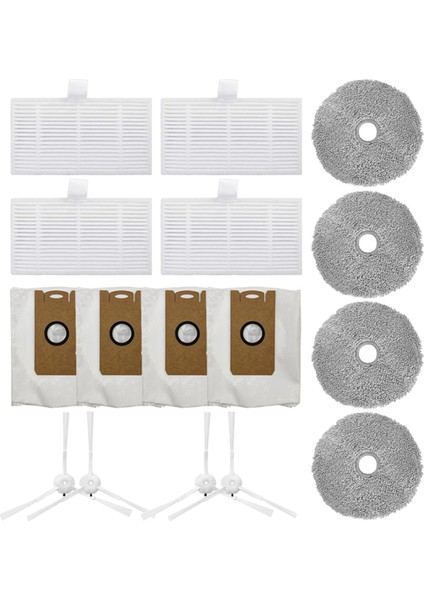 Elektrikli Süpürge Parçaları, W2 Yedek Parçaları Yan Fırça Hepa Filtreleri Paspas Bezleri Toz Torbası Yedek Robot Elektrikli Süpürge, Gösterildiği Gibi (Yurt Dışından)