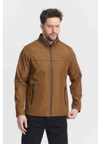 Kahverengi Erkek Pamuk Polyester Karışımlı Su ve Rüzgar Geçirmez Mevsimlik&yazlık Mont