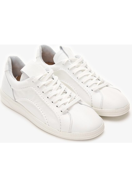 Dobby Beyaz Hakiki Deri Kadın Sneakers