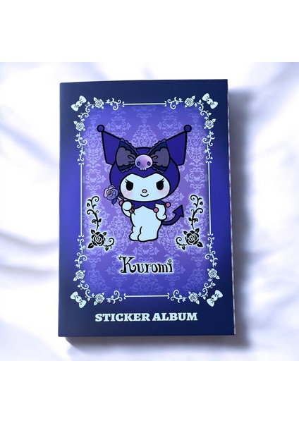 Lüks Gotik Kuromi Sticker Albümü → Kuromi Sticker Defteri - Gotik Tarz ve Gül Motifleri