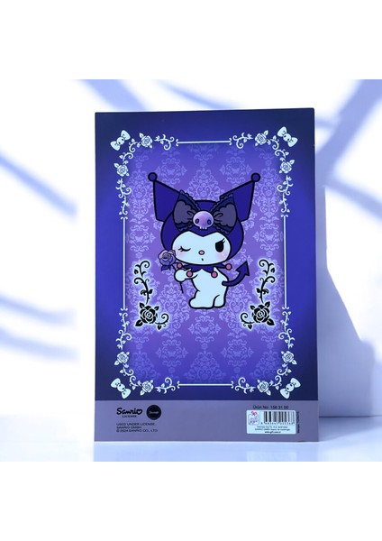 Lüks Gotik Kuromi Sticker Albümü → Kuromi Sticker Defteri - Gotik Tarz ve Gül Motifleri modelleri