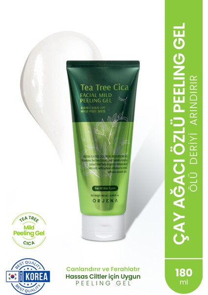 Tea Tree Cica Facial Mild Peeling Gel -Çay Ağacı Yatıştırıcı ve Nemlendirici Peeling Gel- 180ml