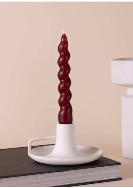 Burgu Şamdan Mumu 2li Set Bordo 17 cm fiyatları