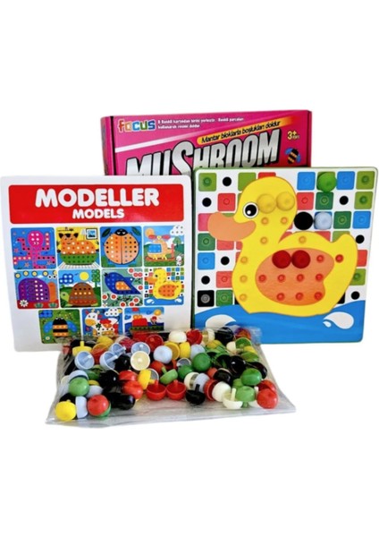 Mosaic - Mushroom - Renkli Mantar Parçaları Yerleştirme Kutu Oyunu