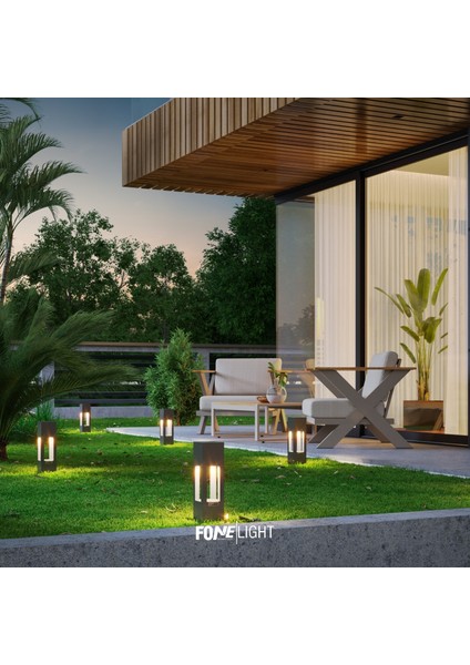 AKA010 Alüminyum Bollard LED Bahçe Aydınlatması 35 cm modelleri