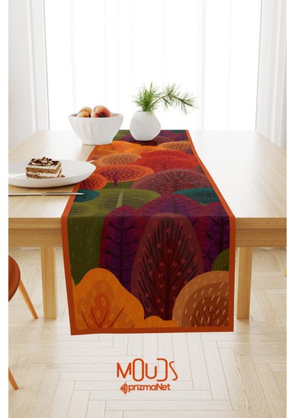 Fall Desenli Runner Masa Örtüsü Dertsiz Süet Dokulu Kumaş fiyatları