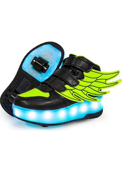 Kids Luminous Ayakkabı Yüksek Top Monocid Rulo Ayakkabı (Yurt Dışından)