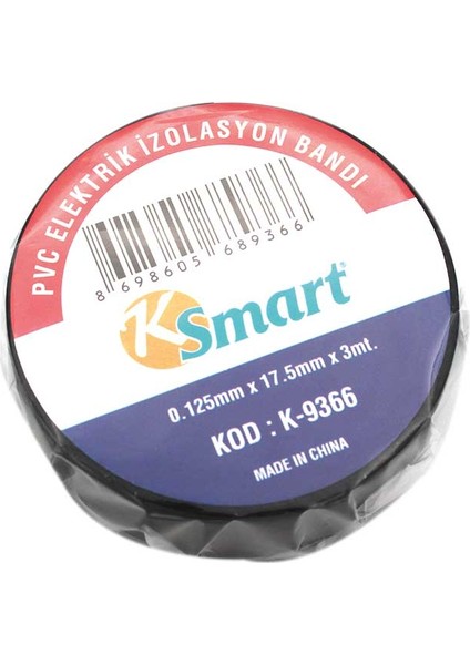 Ksmart Elektrik Bandı Siyah - 4 Adet