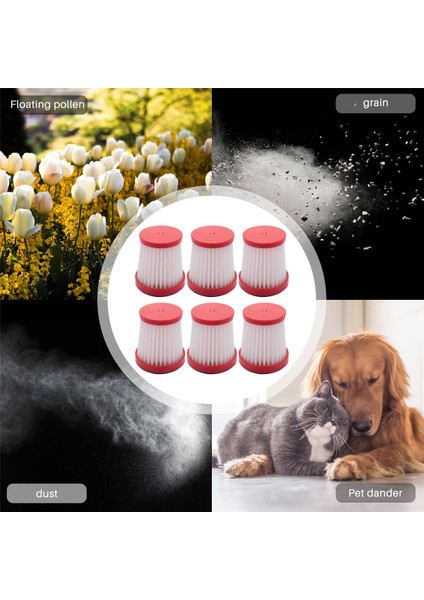 Yedek Parçalar Hepa Filtresi VC01 El Tipi Vakum Hepa Toz Temizleyici Aksesuarları 6 Adet (Yurt Dışından)