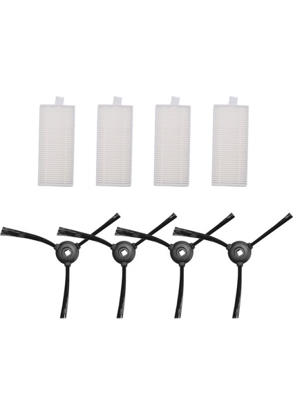 M520/M501 Yedek Parçaları Için, Yıkanabilir 4 Hepa Filtre + 4 Yan Fırça Robot Süpürgeler Için Aksesuar Seti (Yurt Dışından)