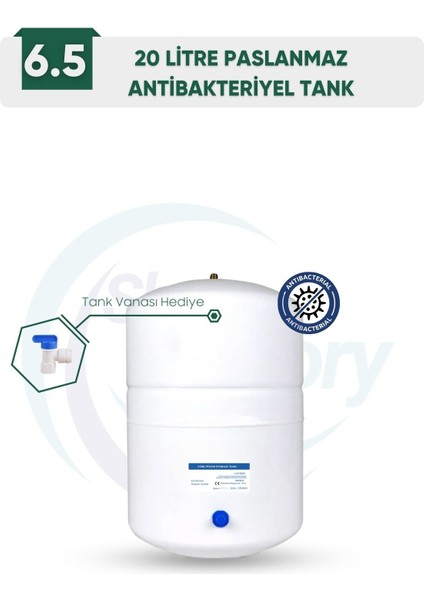 6.5 G 12 Litre Paslanmaz Çelik Su Deposu – Su Arıtma Tankı + Tank Vanası fiyatları