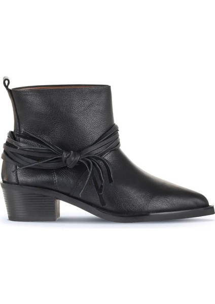 Siyah Deri Kadın Topuklu Bot 01WD4007 01WD4007