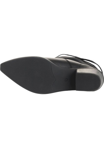 Siyah Deri Kadın Topuklu Bot 01WD4007 01WD4007 indirimleri