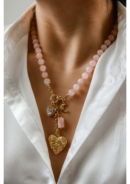 Love Bombıng Pembe Kuvars Kolye
