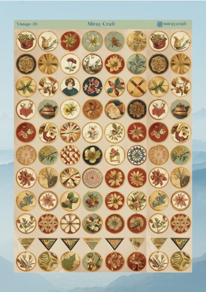 Vintage Temalı 12*17 cm Sticker / Scrapbook, Bullet Journal, Planlayıcı, Ajanda Için fiyatları