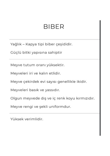 Kapya Biber Tohumu 500 gr modelleri