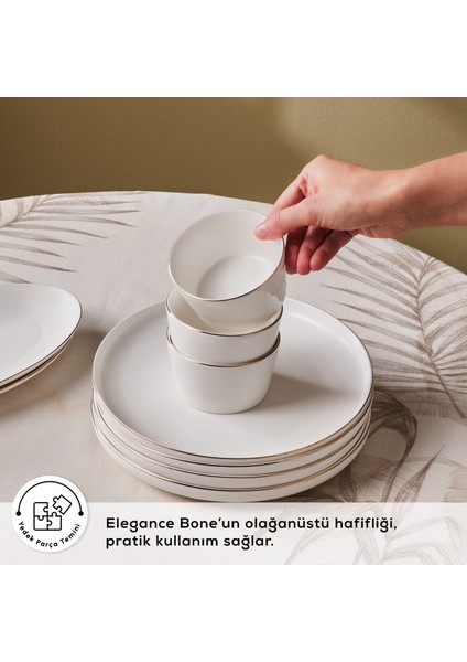Elegance Bone Favaro 38 Parça 6 Kişilik Kahvaltı Seti Gold