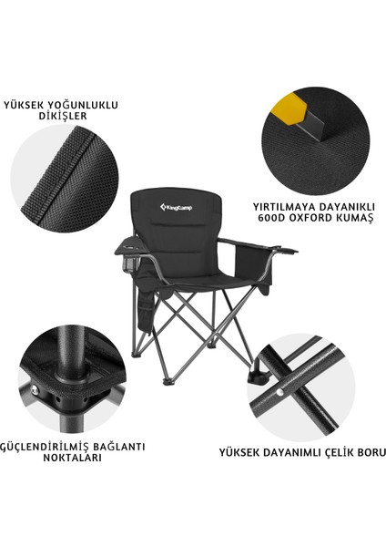 King Camp Kingcamp Lotus Xl Cool Ice Ultra Konforlu & Takviyeli Kamp Sandalyesi Black