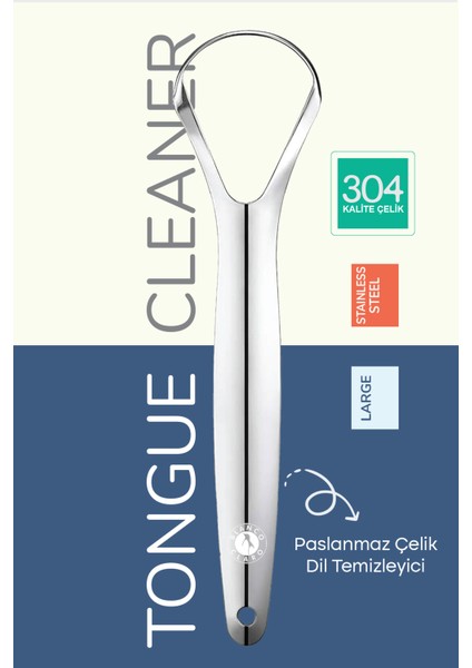 Paslanmaz Çelik Dil Temizleyici /sıyırıcı / 304 Kalite / Standart Boy