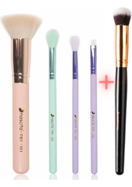 Temel Makyaj Fırça Seti NasBrushSet 77 + Nascita Oval Yapılı Kapatıcı Fırçası Nasbrush 136 fiyatları