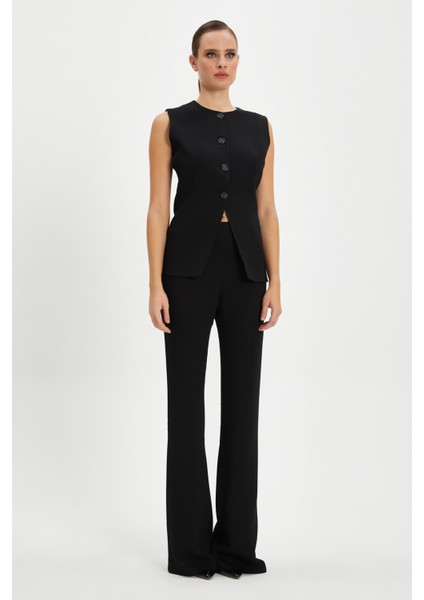 Kadın Minimalist Düz Kesim Pantolon - Modern ve Konforlu Tasarım - Ofis ve Günlük Kullanımlar Için Ideal